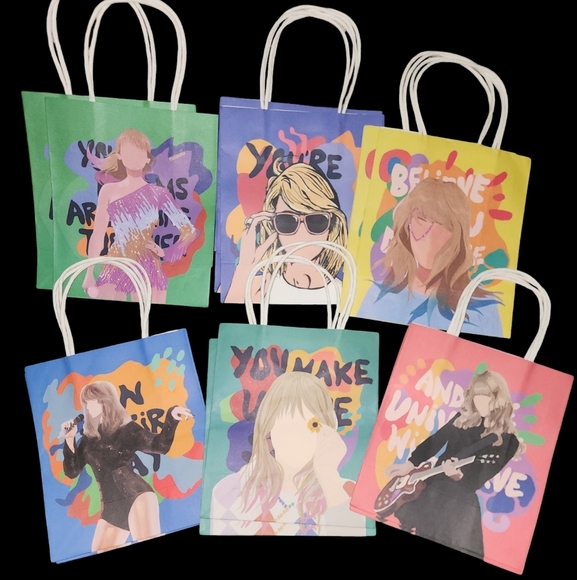 12pk Double sided  Taylor Swift Gift/Goody Bags. Perfect for Parties,  Valentine - Picture 2 of 4
